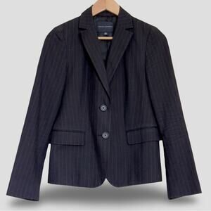 Banana Republic Black Pinstripe Blazer Classic Women’s Workwear Jacket Size 4